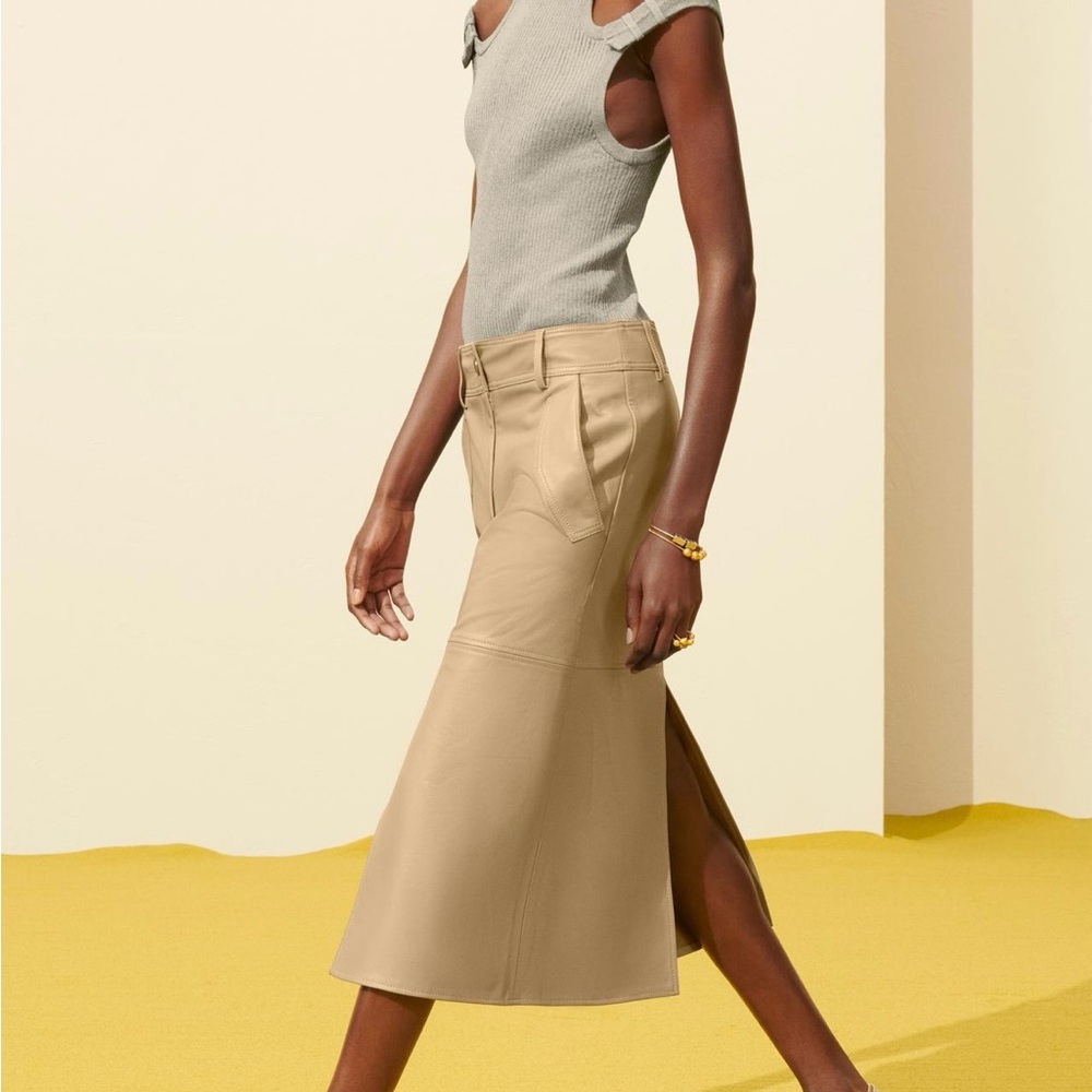 NWT Zara Srpls 100% Leather Skirt